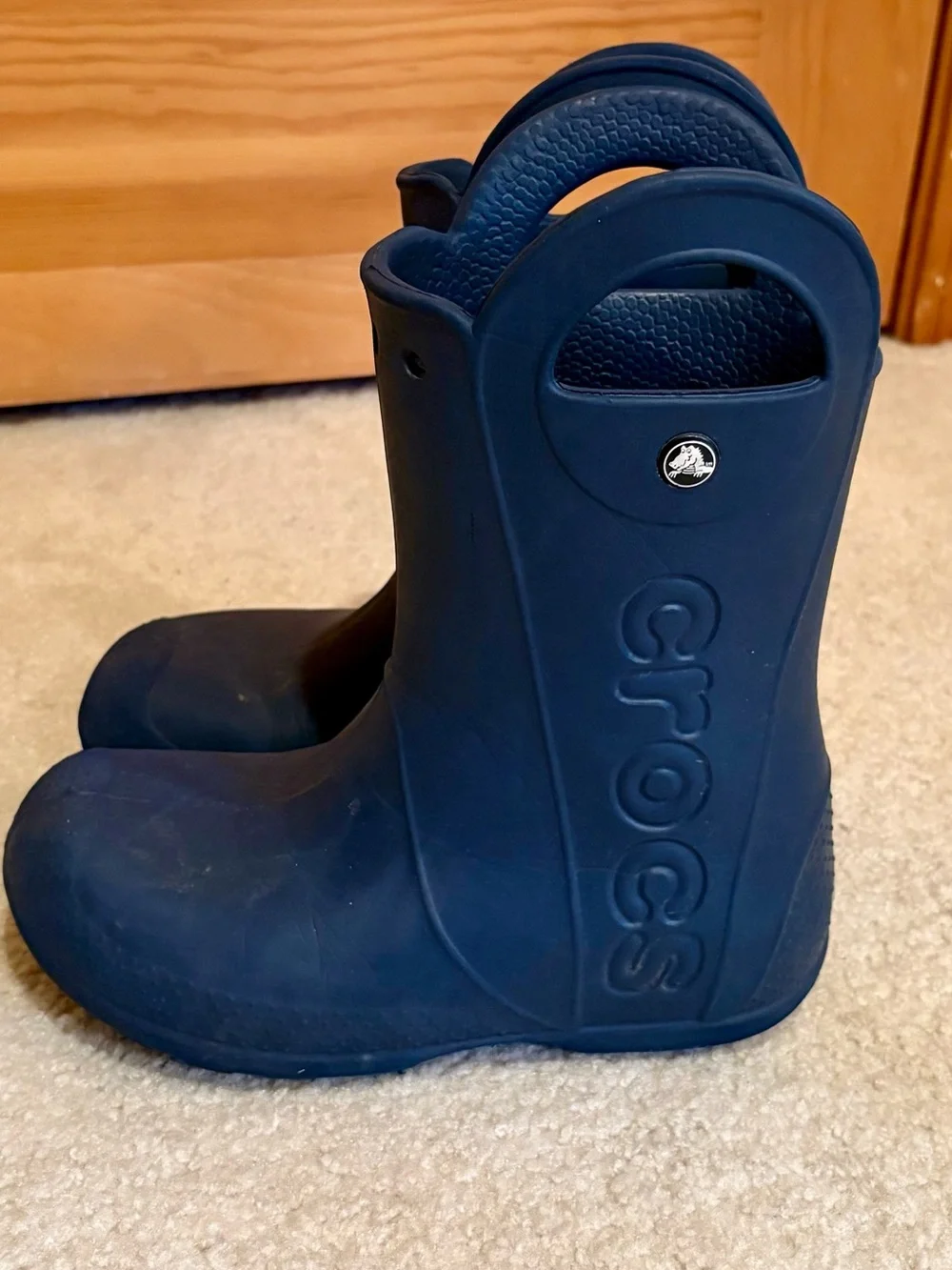 CROCS Kids Navy Blue Rain Boots